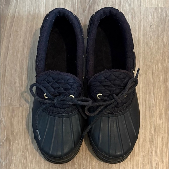 Sperry Top-Sider Woman’s 6 Black Rubber Low Duck Boots Shoes Waterproof Womens - Picture 2 of 6